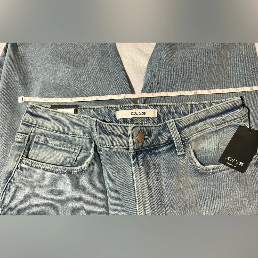 Joe's Jeans High Rise Faded Wash Straight Leg Sandblasted Contrasted Sz 29 New - Picture 16 of 16